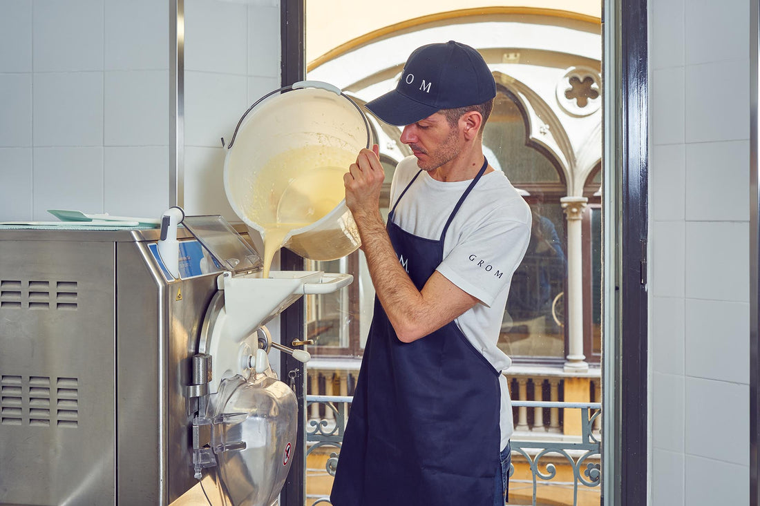 Preparazione gelato Grom