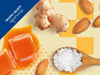 Caramello Zen caramel dessert with caramel cubes and salt crystals